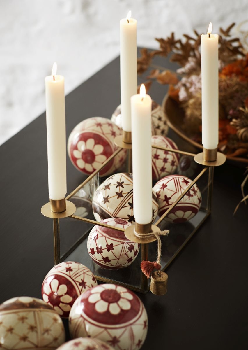 Madam Stoltz | Glasgefäß mit Kerzenhalter | Box | Gold | Metall & Glas – Bild 3